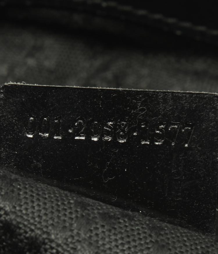 Pre Owned Gucci Black Canvas Bamboo Top Handle Bag