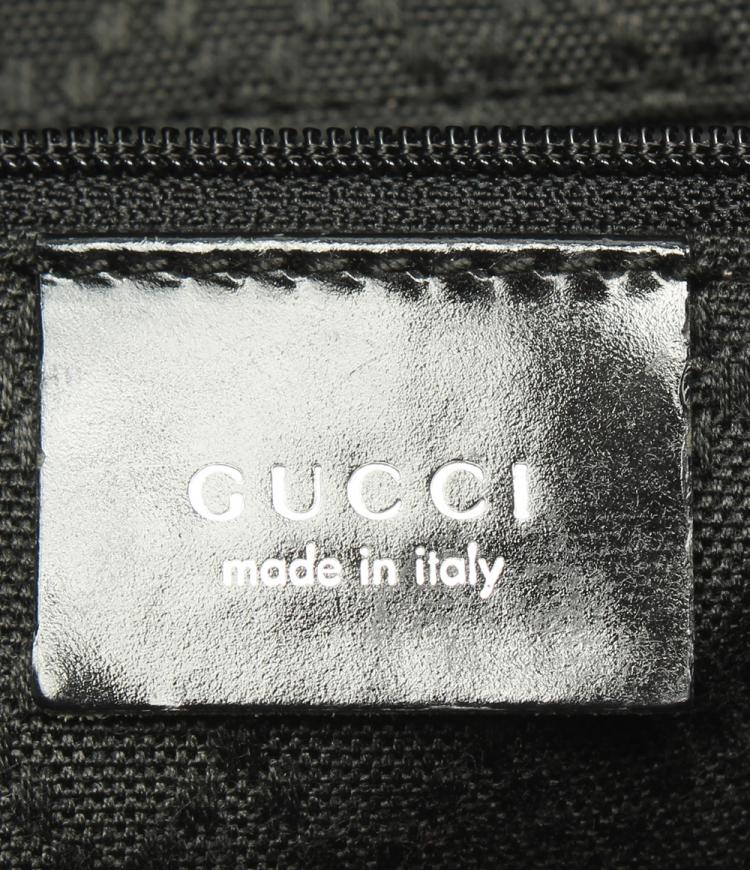 Pre Owned Gucci Black Canvas Bamboo Top Handle Bag