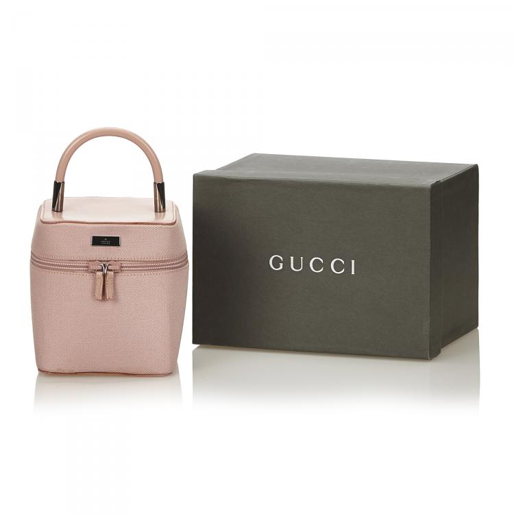 مملوكة مسبقًا Gucci Pink Chemical Fiber Vanity Bag