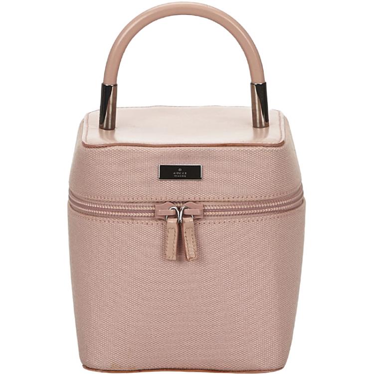 مملوكة مسبقًا Gucci Pink Chemical Fiber Vanity Bag