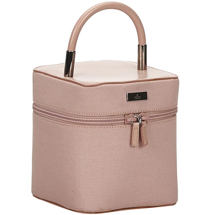 مملوكة مسبقًا Gucci Pink Chemical Fiber Vanity Bag