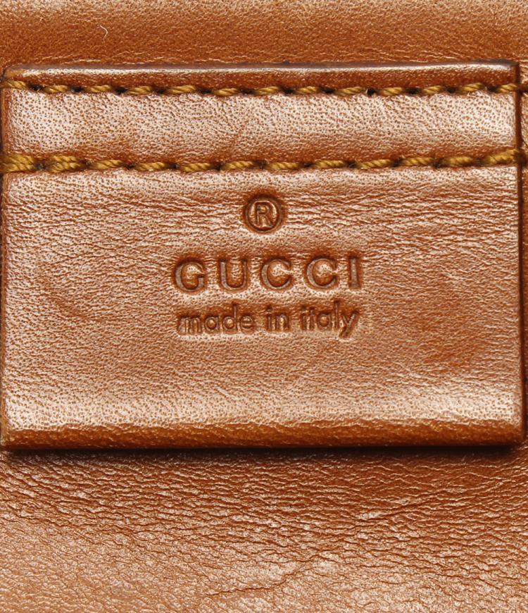 Pre Owned Gucci Beige Suede Top Handle Bag