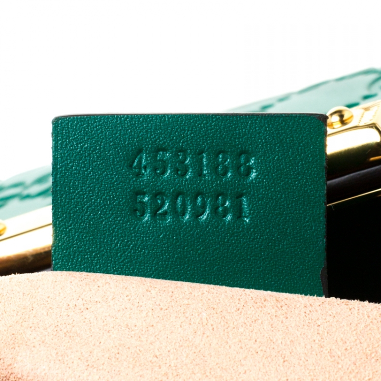 مملوكة مسبقًا Gucci Green Guccissima Leather Small Padlock Top Handle Bag