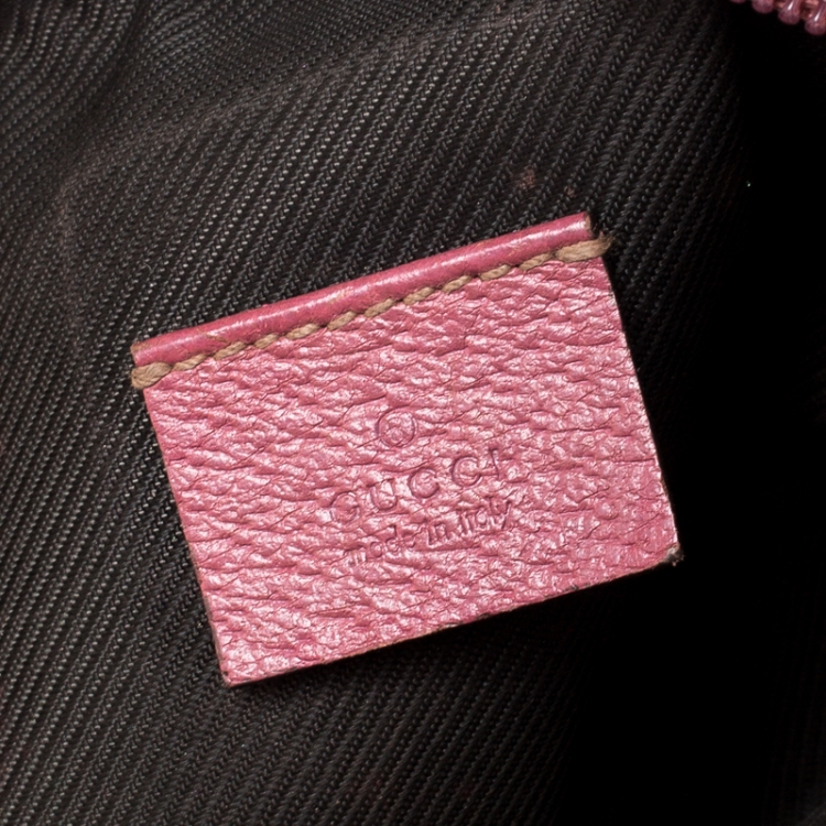 Pre Owned Gucci Beige/Pink GG Canvas Cosmetic Pouch