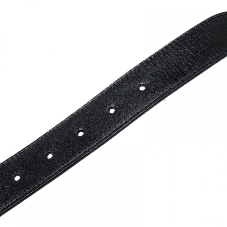 Pre Owned Gucci Black Matelassé Leather GG Marmont Belt Bag