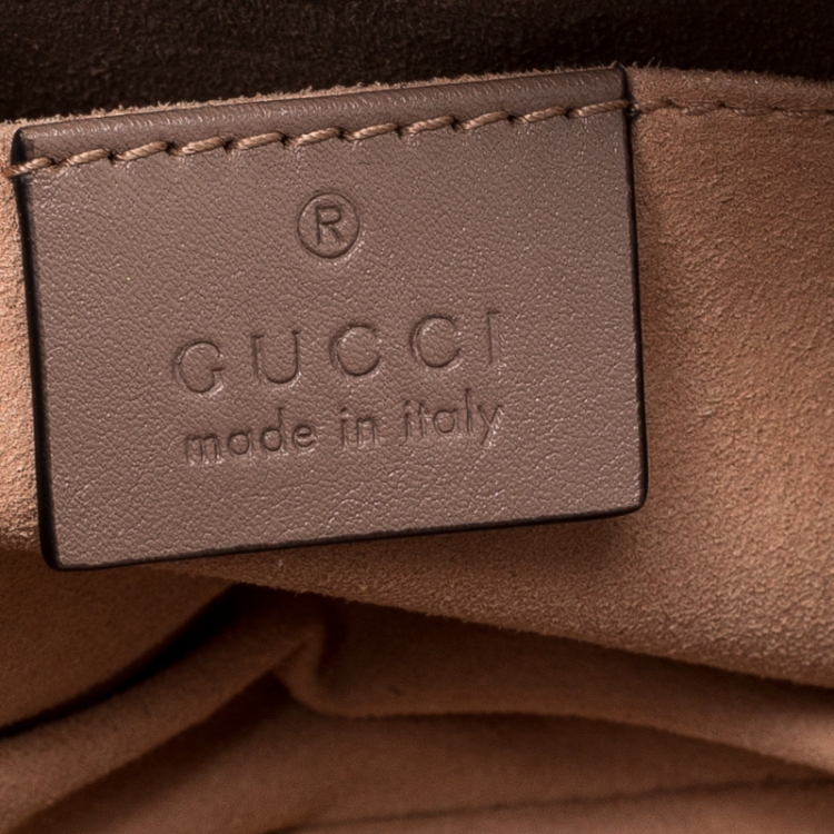 Pre Owned Gucci Old Rose Leather Marmont GG Matelasse Belt Bag  