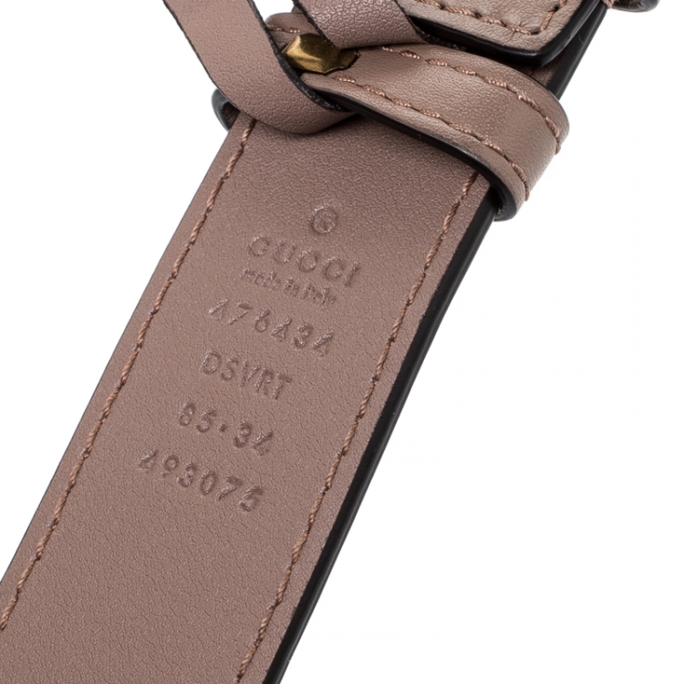 Pre Owned Gucci Old Rose Leather Marmont GG Matelasse Belt Bag  