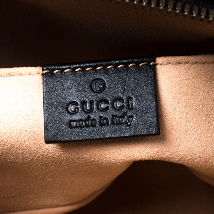 Pre Owned Gucci Black Leather GG Marmont Matelasse Belt Bag