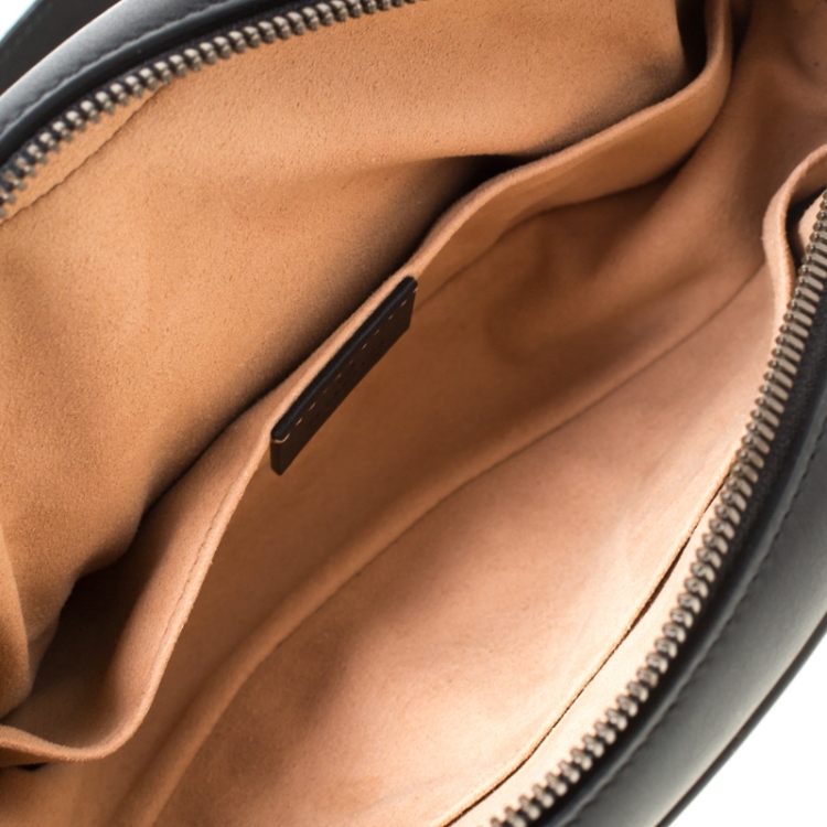 Pre Owned Gucci Black Leather GG Marmont Matelasse Belt Bag