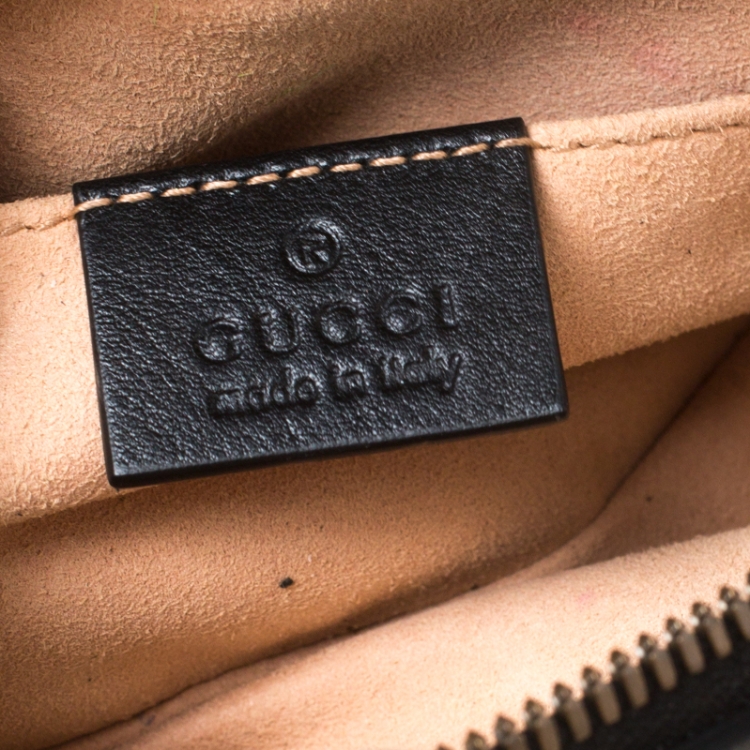 Pre Owned Gucci Black Leather GG Marmont Matelassé Belt Bag