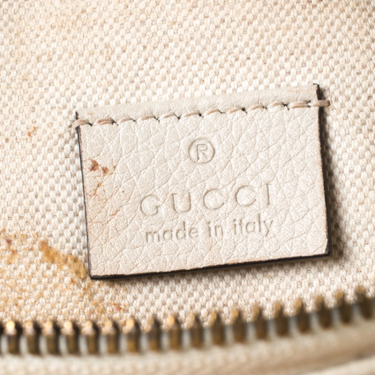 Pre Owned Gucci White Leather Belt Bag