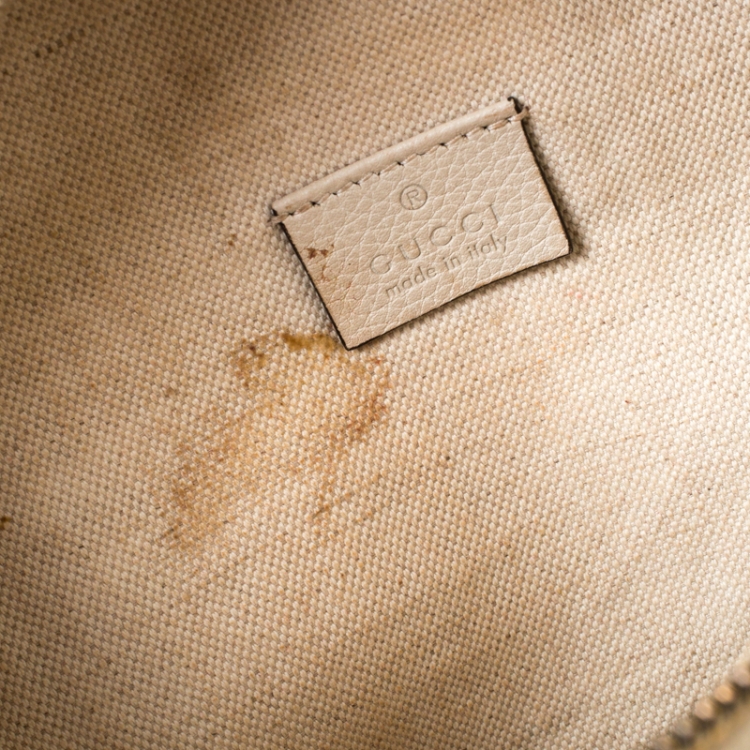 Pre Owned Gucci White Leather Belt Bag