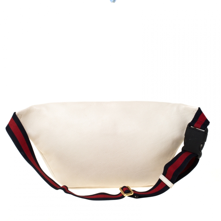 Pre Owned Gucci White Leather Belt Bag
