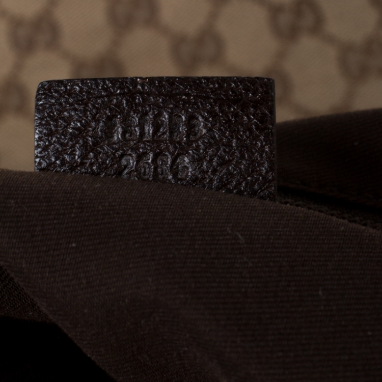 Pre Owned Gucci Beige/Brown GG Canvas and Leather Shopper Tote