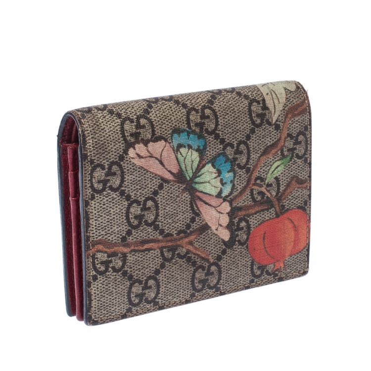 Pre Owned Gucci Multicolor Tian GG Supreme Canvas Card Case