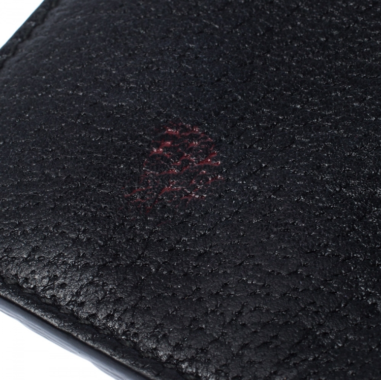 Pre Owned Gucci Black Leather GG Marmont Card Holder