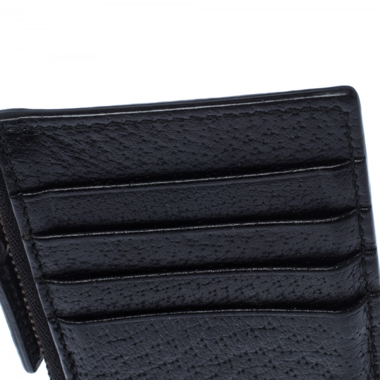 Pre Owned Gucci Black Leather GG Marmont Card Holder