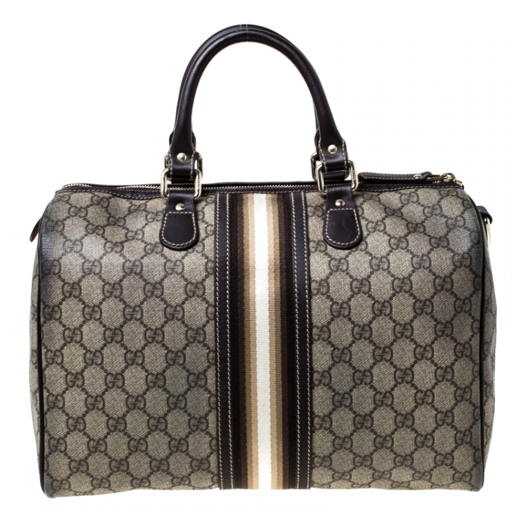 مملوكة مسبقًا Gucci Brown GG Coated Canvas Medium Limited Edition Joy Web Boston Bag