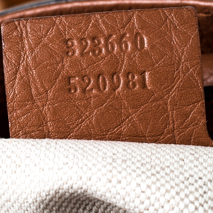 Pre Owned Gucci Tan Leather Medium Bamboo Shopper Tote