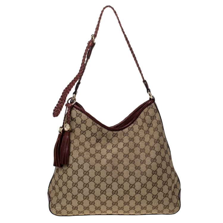 Louis Vuitton Bellevue Handbag 375338, Beige Brown GG Canvas Marrakech  Hobo Bag