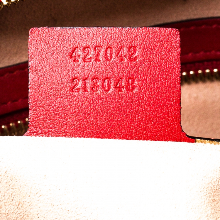 مملوكة مسبقًا Gucci Beige/Red GG Supreme Canvas Small Embroidered Limited Edition Backpack