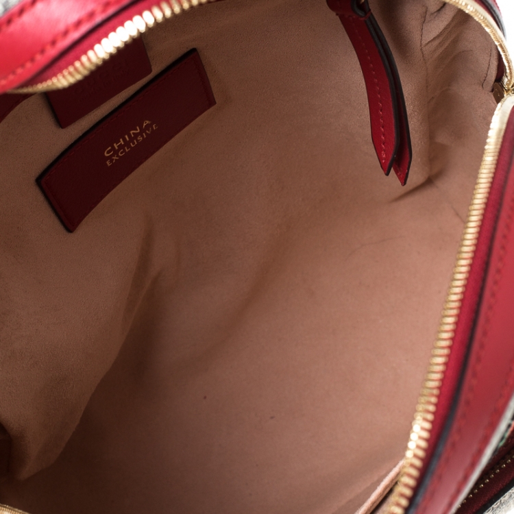 مملوكة مسبقًا Gucci Beige/Red GG Supreme Canvas Small Embroidered Limited Edition Backpack