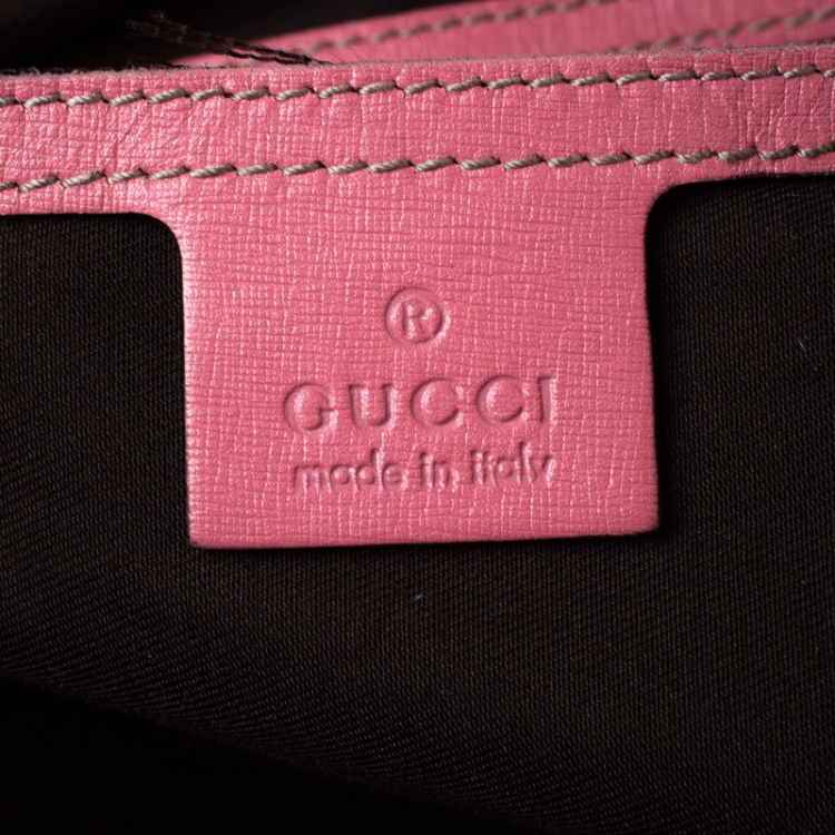 Pre Owned Gucci Beige/Pink GG Supreme Coated Canvas and Leather Joy Large Shopper Tote 