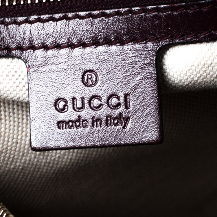 Pre Owned Gucci Dark Burgundy GG Nice Guccissima Canvas Medium Joy Boston Bag