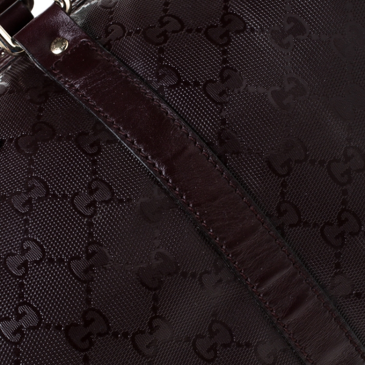 Pre Owned Gucci Dark Burgundy GG Nice Guccissima Canvas Medium Joy Boston Bag