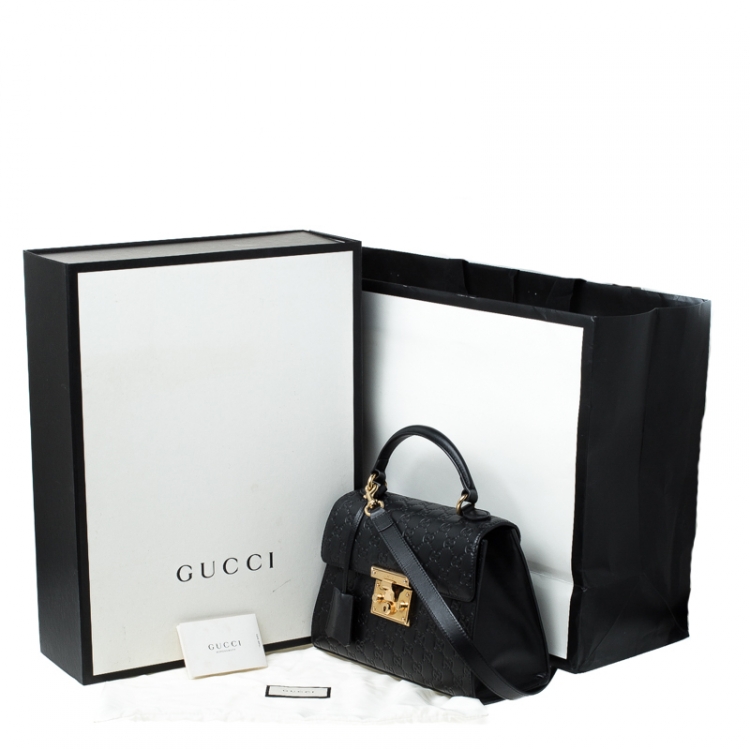 gucci black top handle bag
