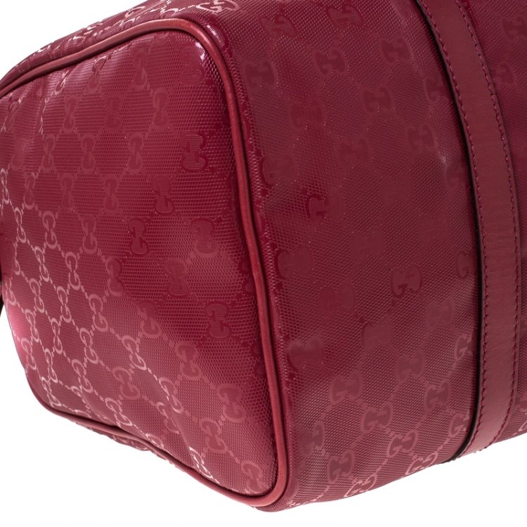 Pre Owned Gucci Red GG Imprime Canvas Medium Joy Boston Bag