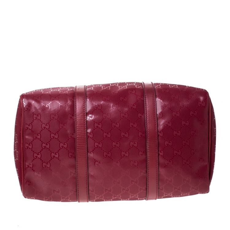 Pre Owned Gucci Red GG Imprime Canvas Medium Joy Boston Bag