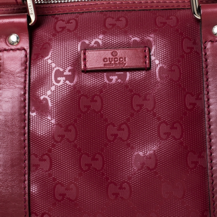 Pre Owned Gucci Red GG Imprime Canvas Medium Joy Boston Bag