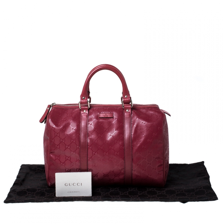 Pre Owned Gucci Red GG Imprime Canvas Medium Joy Boston Bag