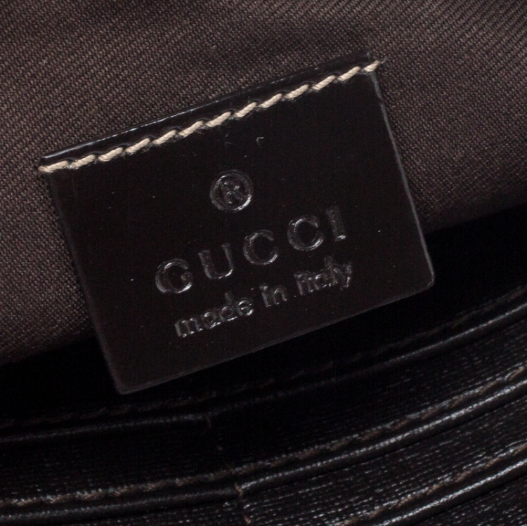 Pre Owned Gucci Beige/Brown GG Supreme Canvas Love Wristlet Clutch