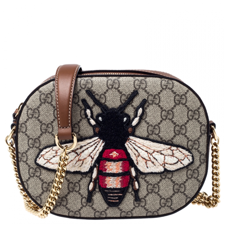 brown gucci bee bag