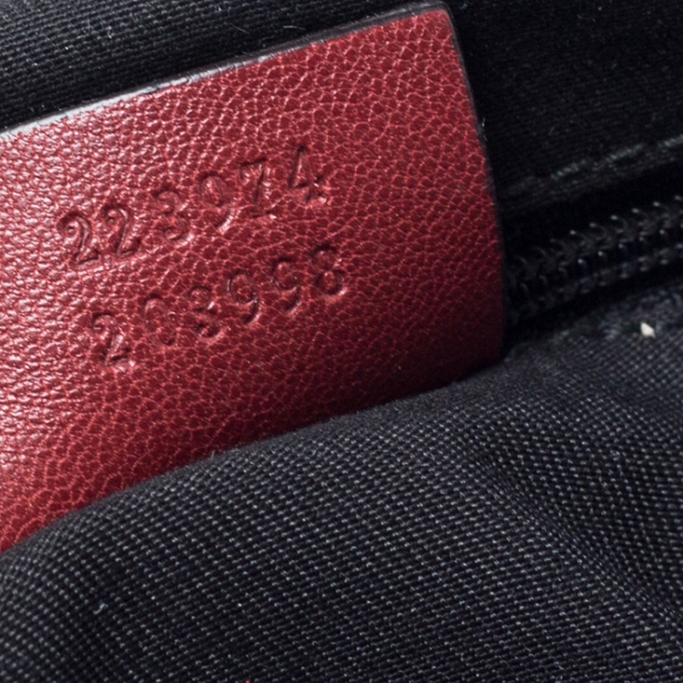 Pre Owned Gucci Beige/Red GG Canvas and Leather Medium Sukey Boston Bag