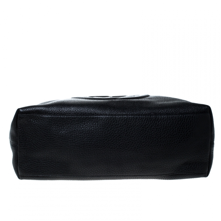 Pre Owned Gucci Black Leather Medium Soho Tote