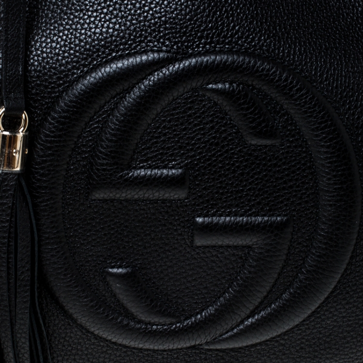 Pre Owned Gucci Black Leather Medium Soho Tote