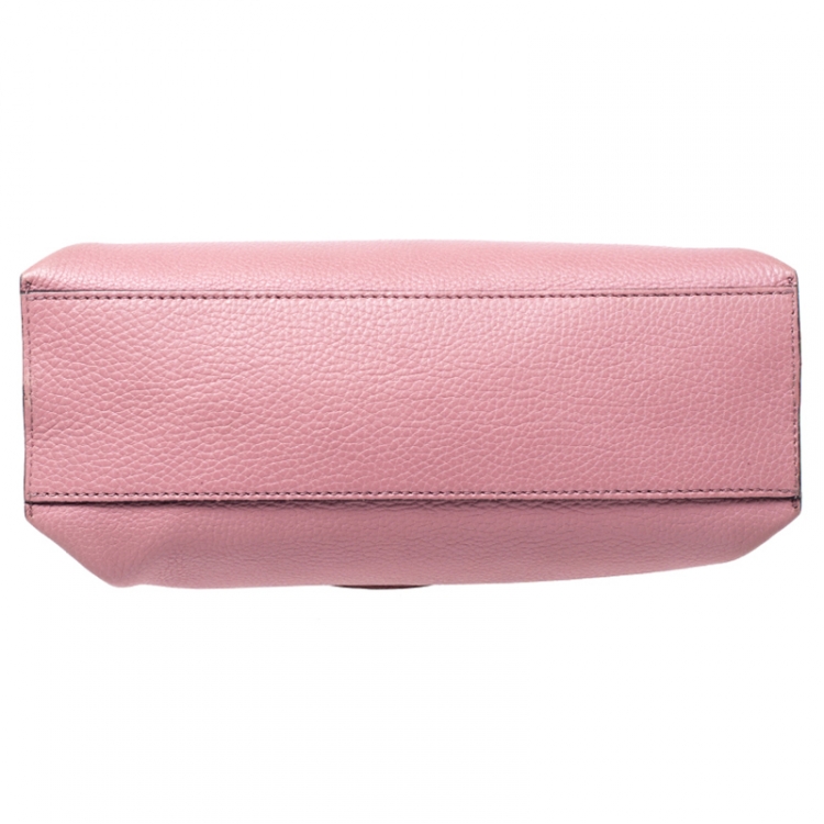 Pre Owned Gucci Pink Leather Bamboo Daily Top Handle Bag