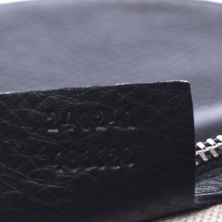 Pre Owned Gucci Black Leather Large New Bamboo Tassel Top Handle Bag