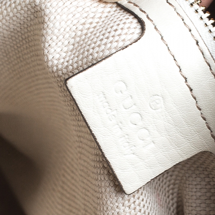 Pre Owned Gucci Off White Leather Medium Soho Tote
