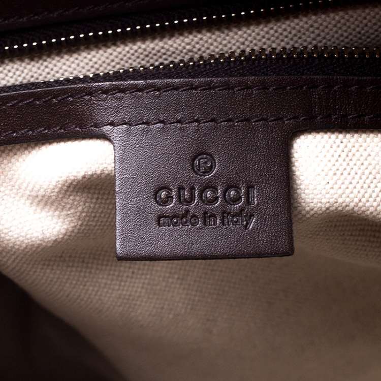 Pre Owned Gucci Brown/Beige GG Canvas Medium Vintage Web Boston Bag