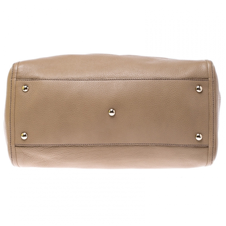 Pre Owned Gucci Beige Leather Small Soho Tote