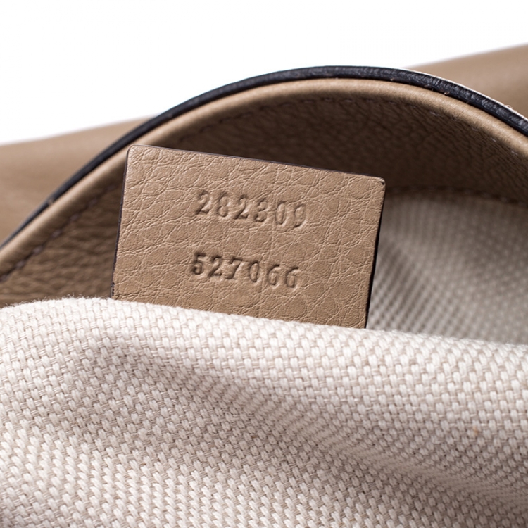 Pre Owned Gucci Beige Leather Small Soho Tote