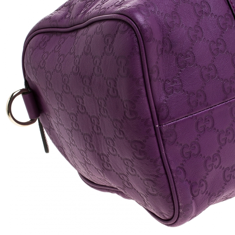 Pre Owned Gucci Purple Guccissima Leather Medium Joy Boston Bag