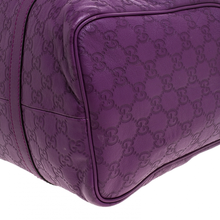 Pre Owned Gucci Purple Guccissima Leather Medium Joy Boston Bag