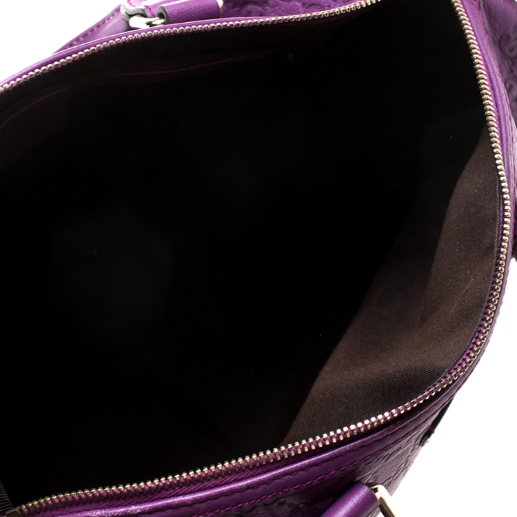 Pre Owned Gucci Purple Guccissima Leather Medium Joy Boston Bag