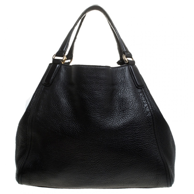 Pre Owned Gucci Black Pebbled Leather Medium Soho Bag
