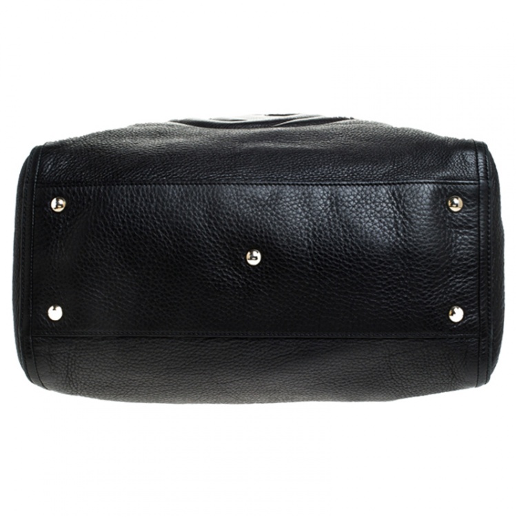 Pre Owned Gucci Black Pebbled Leather Medium Soho Bag